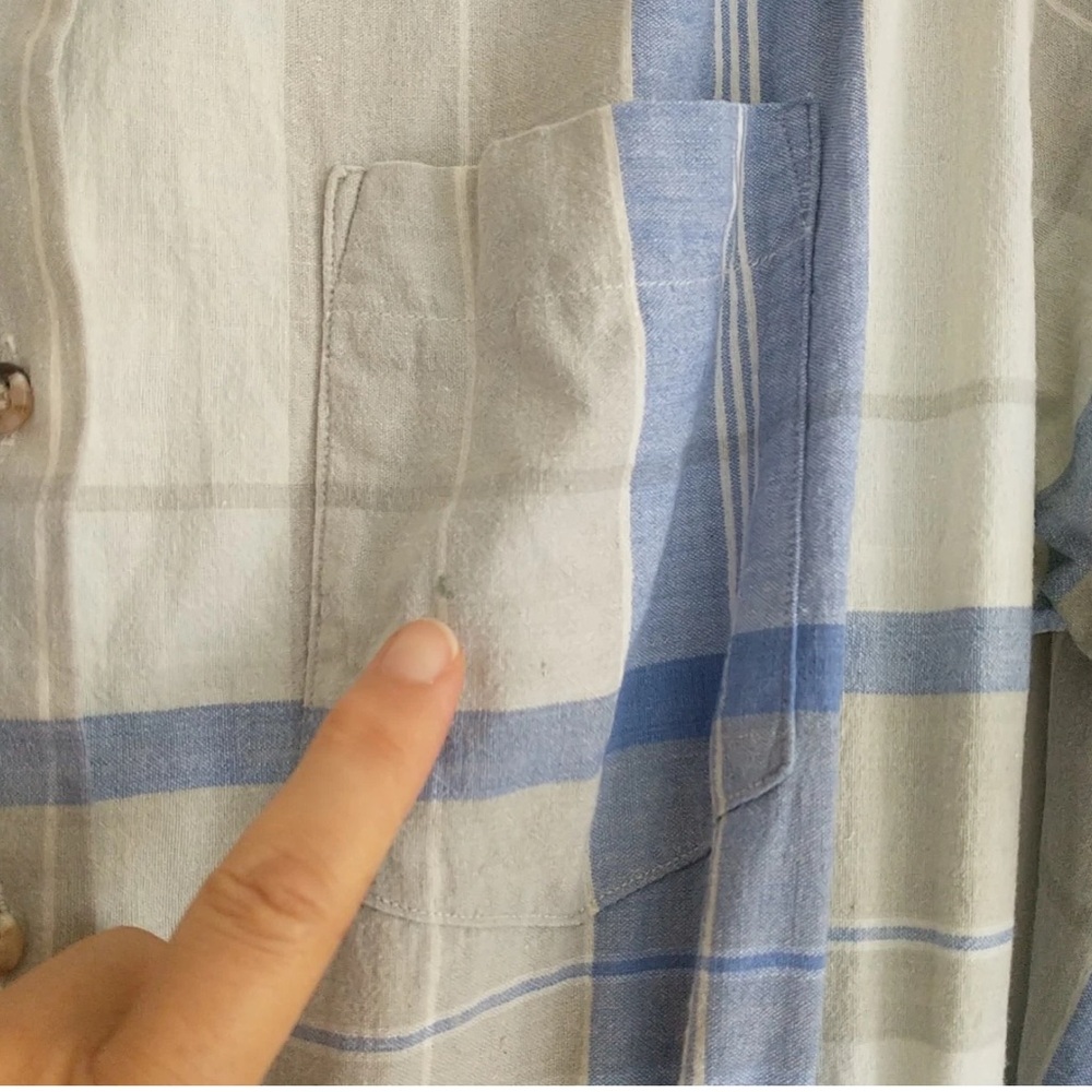L.L. Bean Vintage Long Sleeve Plaid Dress - Blue and Cream - Picture 8 of 8